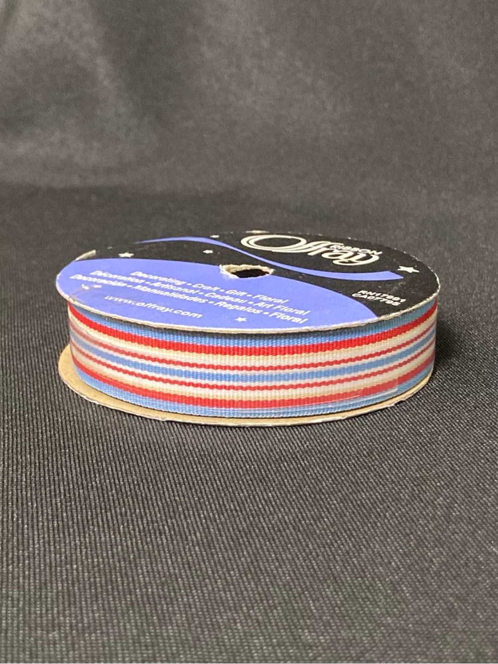 ⭐️ Offray Red White and Blue Striped Craft Ribbon 5/8” x 108”